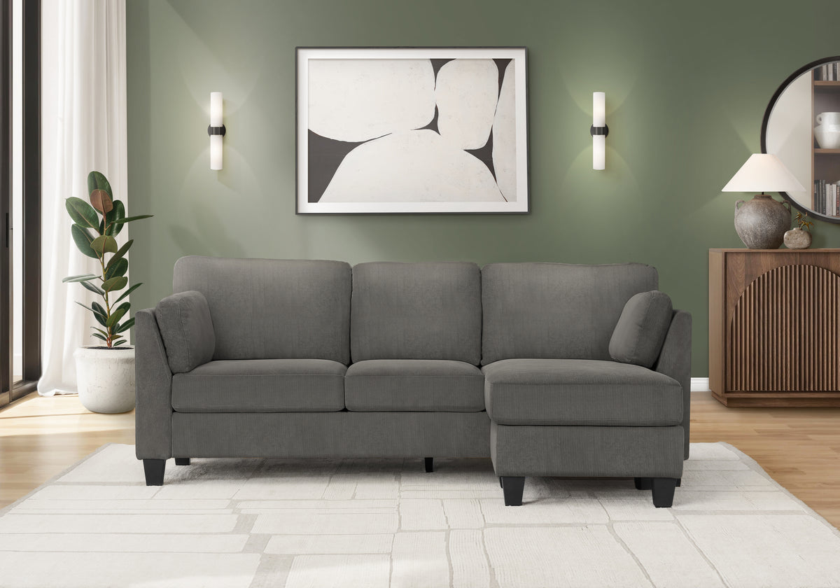 Oslo Facing & Grey Fabric Sofa Lounger | Ortholuxe Home