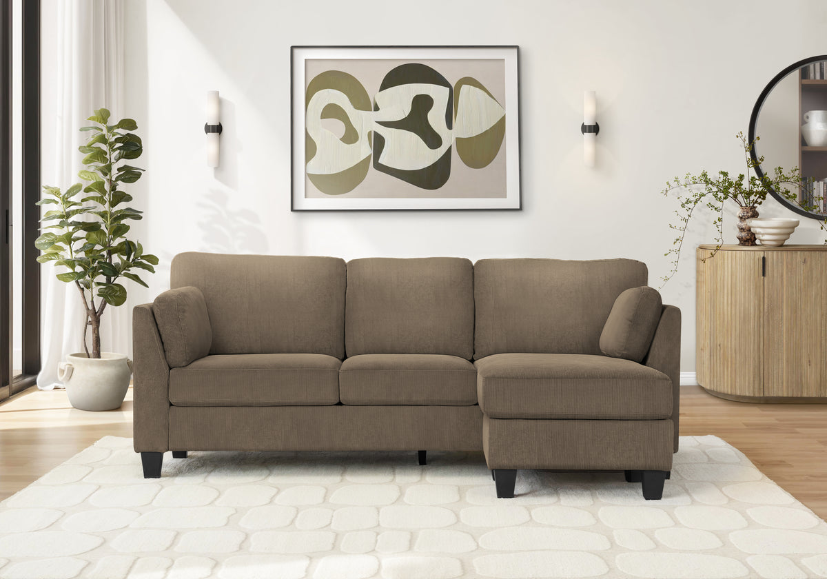 Oslo Facing & Light Brown Fabric Sofa Lounger | Ortholuxe Home