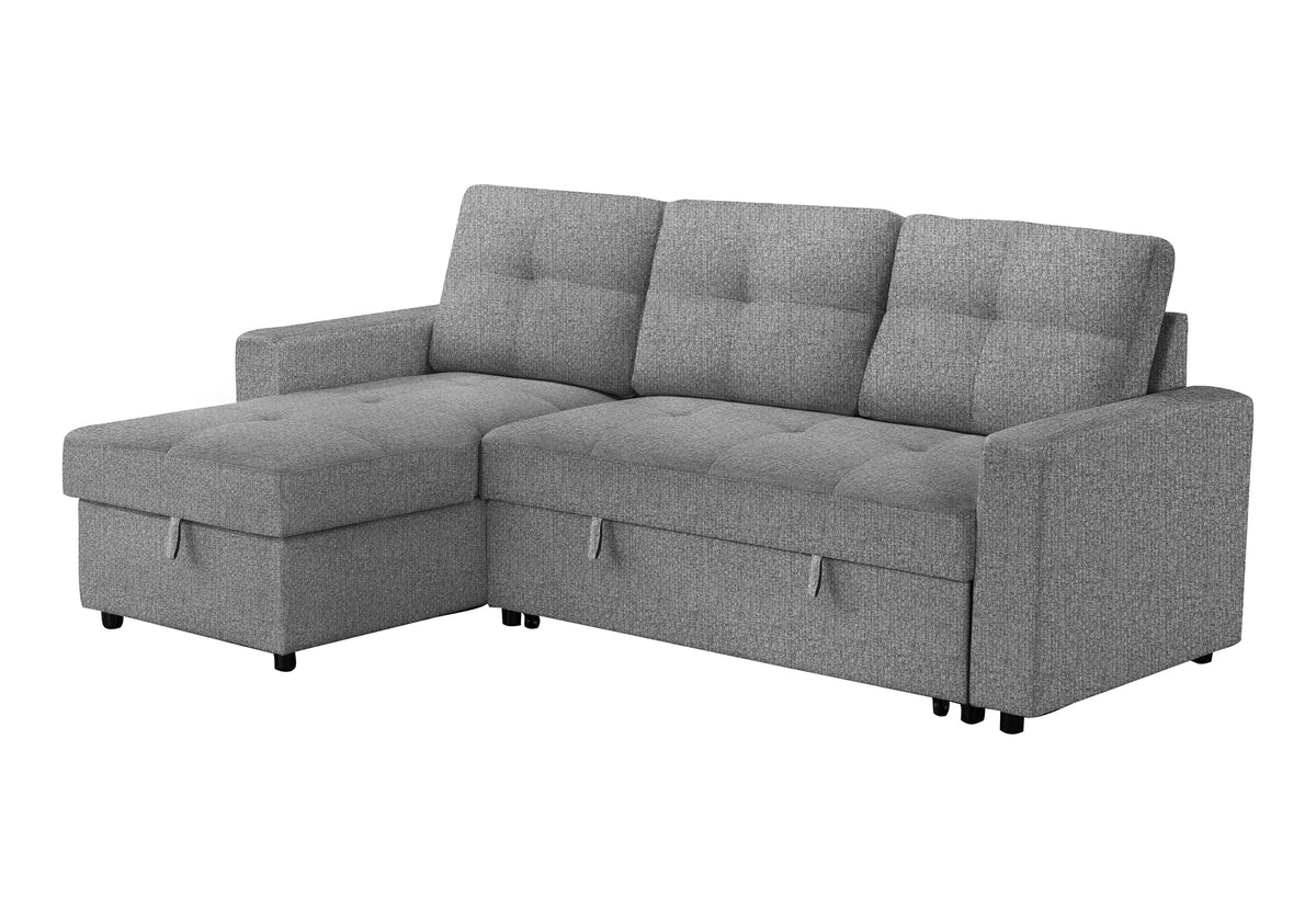 Verona Storage Lounger Grey Fabric Sleeper Sofa | Ortholuxe Home - Photo 6