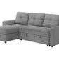 Verona Storage Lounger Grey Fabric Sleeper Sofa | Ortholuxe Home - Photo 10