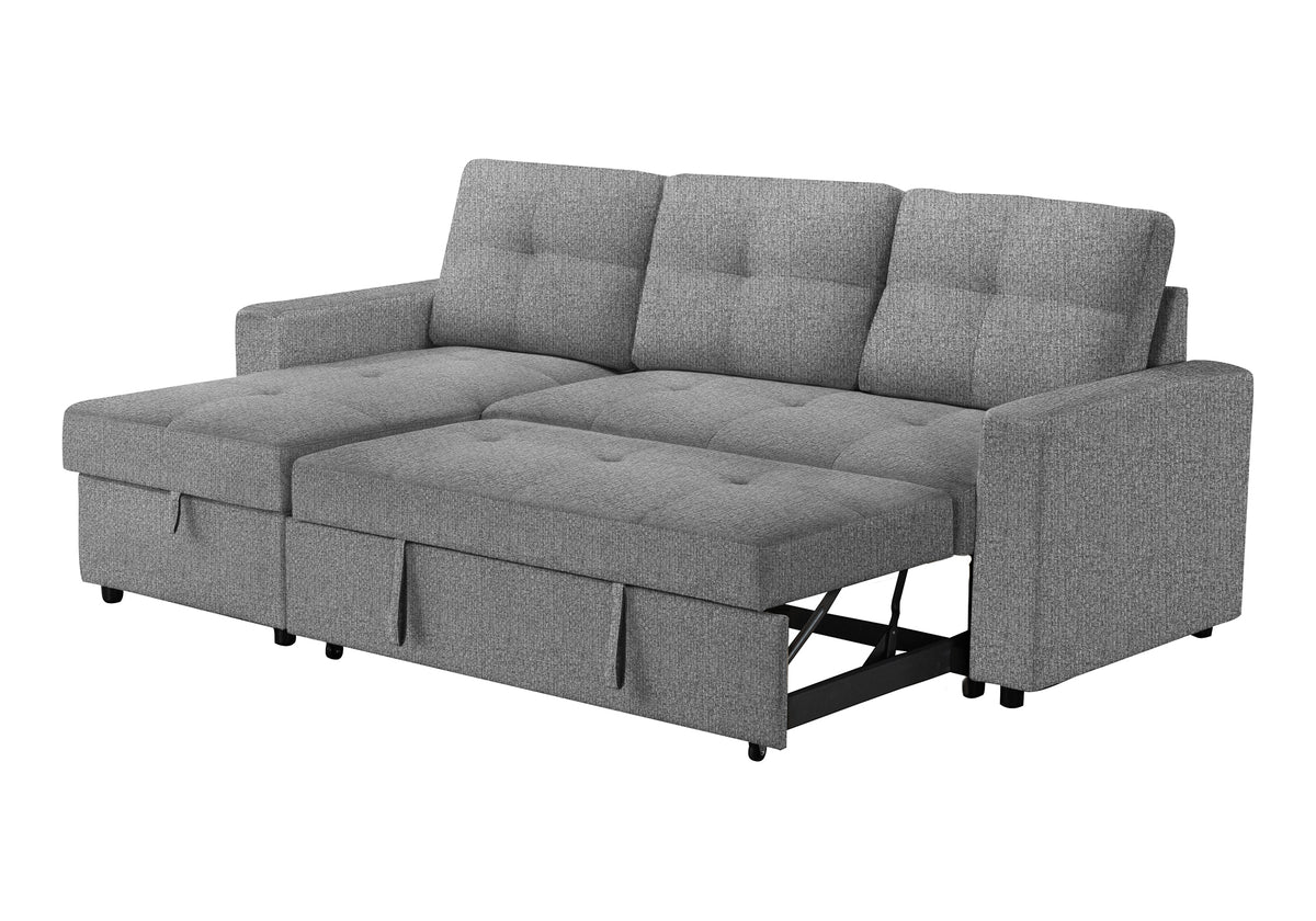 Verona Storage Lounger Grey Fabric Sleeper Sofa | Ortholuxe Home - Photo 11