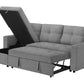 Verona Storage Lounger Grey Fabric Sleeper Sofa | Ortholuxe Home - Photo 12