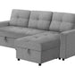 Verona Storage Lounger Grey Fabric Sleeper Sofa | Ortholuxe Home - Photo 13