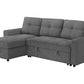 Verona Storage Lounger Grey Fabric Sleeper Sofa | Ortholuxe Home - Photo 10