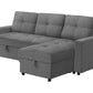 Verona Storage Lounger Grey Fabric Sleeper Sofa | Ortholuxe Home - Photo 13