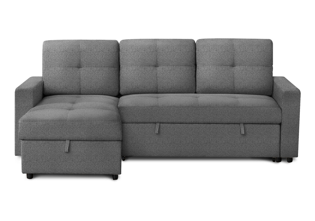Verona Storage Lounger Grey Fabric Sleeper Sofa | Ortholuxe Home - Photo 5
