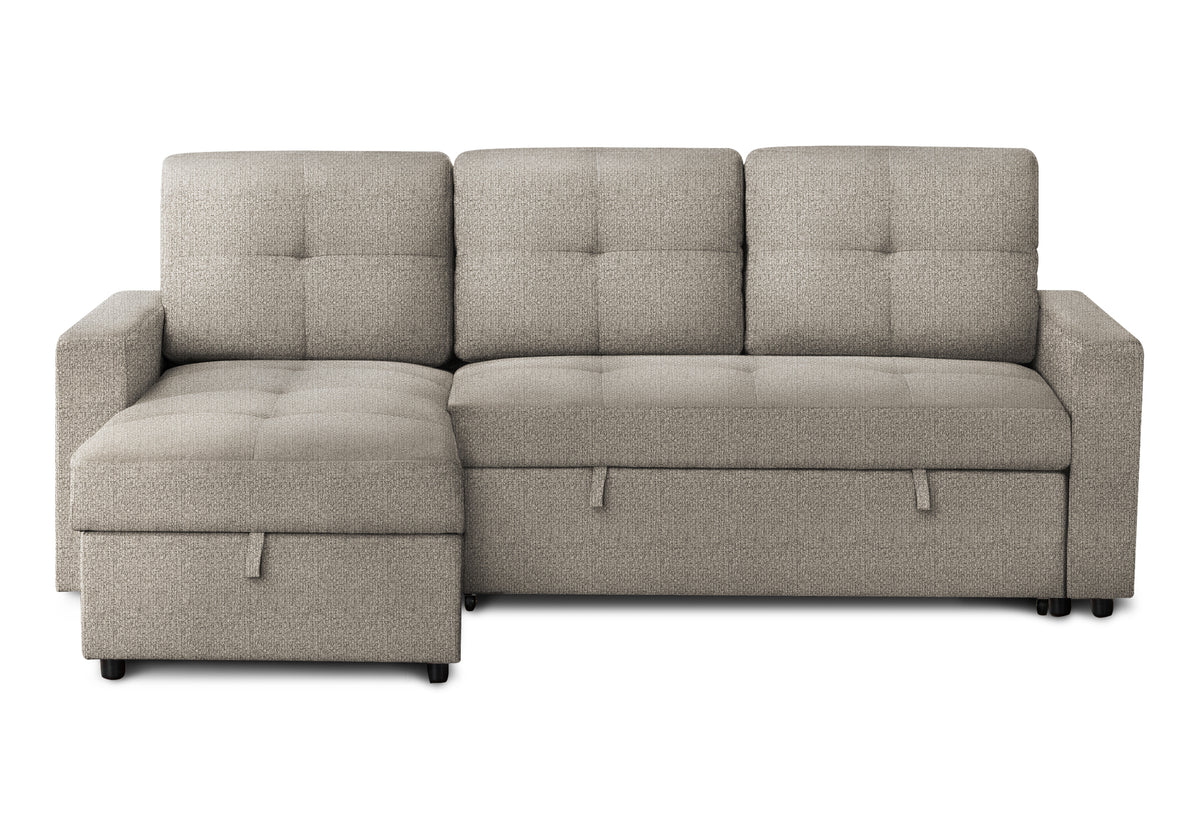 Verona Storage Lounger Brown Fabric Sleeper Sofa | Ortholuxe Home - Photo 5