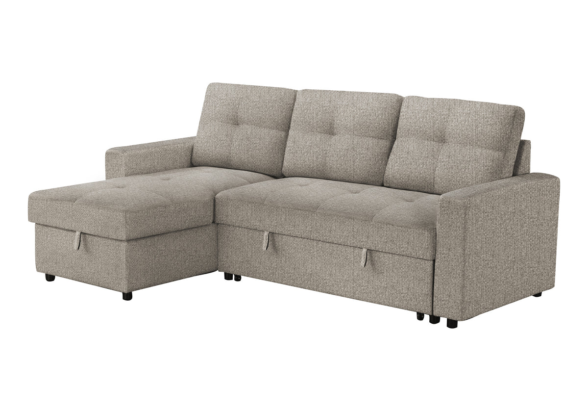 Verona Storage Lounger Brown Fabric Sleeper Sofa | Ortholuxe Home - Photo 6