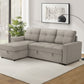 Verona Storage Lounger Brown Fabric Sleeper Sofa | Ortholuxe Home - Photo 2