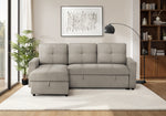 Verona Storage Lounger Brown Fabric Sleeper Sofa | Ortholuxe Home