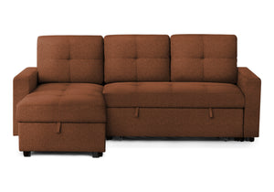 Verona Storage Lounger Rust Fabric Sleeper Sofa | Ortholuxe Home - Photo 2