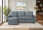 Verona Storage Lounger Blue Fabric Sleeper Sofa | Ortholuxe Home