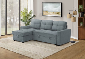 Verona Storage Lounger Blue Fabric Sleeper Sofa | Ortholuxe Home - Photo 2