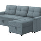 Verona Storage Lounger Blue Fabric Sleeper Sofa | Ortholuxe Home - Photo 9