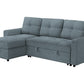 Verona Storage Lounger Blue Fabric Sleeper Sofa | Ortholuxe Home - Photo 10