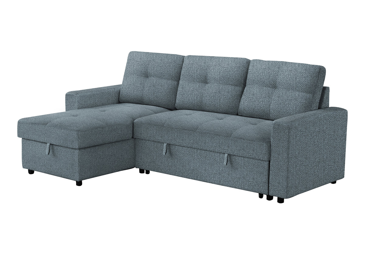 Verona Storage Lounger Blue Fabric Sleeper Sofa | Ortholuxe Home - Photo 10