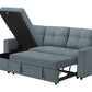 Verona Storage Lounger Blue Fabric Sleeper Sofa | Ortholuxe Home - Photo 12