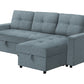 Verona Storage Lounger Blue Fabric Sleeper Sofa | Ortholuxe Home - Photo 13