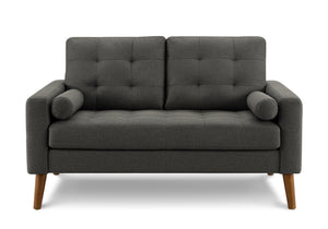 Arden Dark Grey Fabric Love Seat with 2 Pillows | Ortholuxe Home - Photo 2