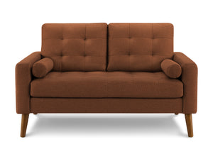 Arden Rust Fabric Love Seat with 2 Pillows | Ortholuxe Home - Photo 2
