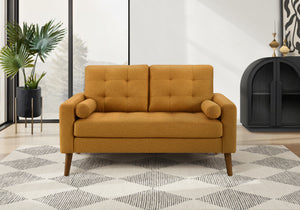 Arden Orange Fabric Love Seat with 2 Pillows | Ortholuxe Home