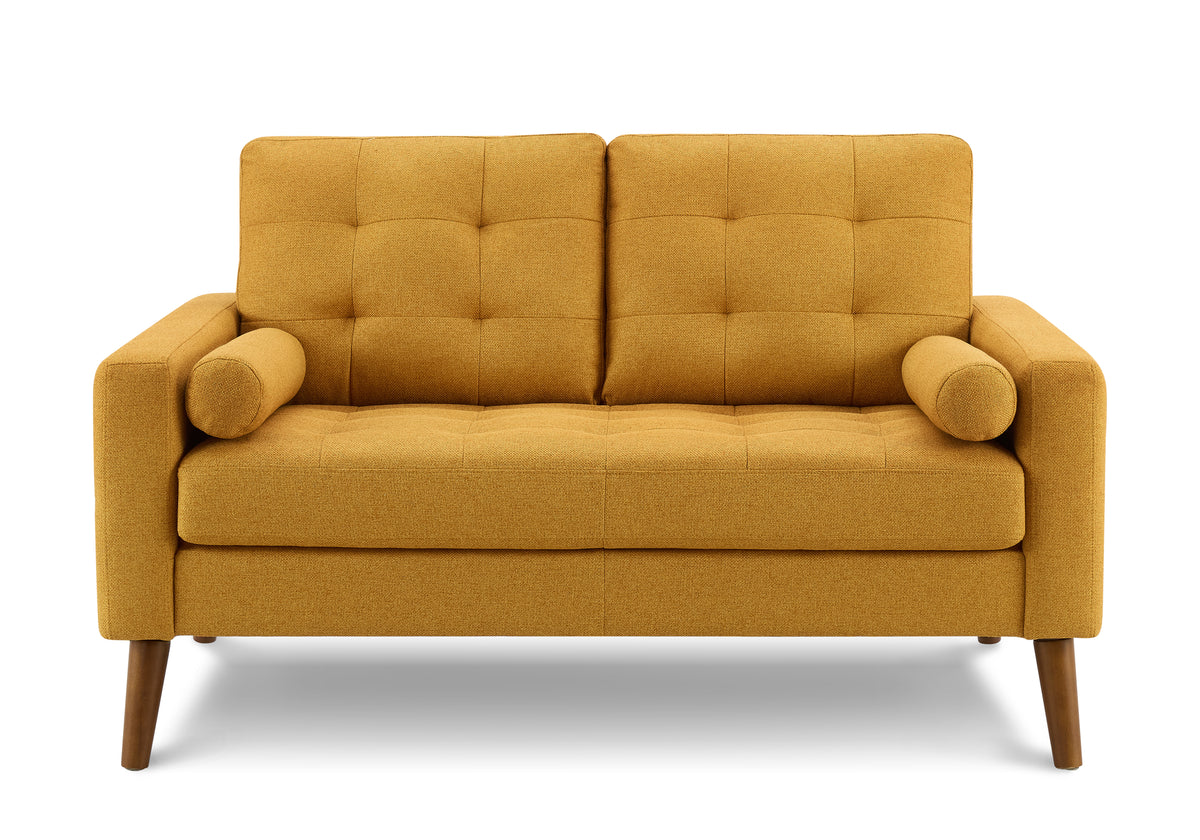 Arden Orange Fabric Love Seat with 2 Pillows | Ortholuxe Home - Photo 2