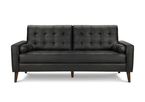 Belle Black PU Sofa with 2 Pillows | Ortholuxe Home - Photo 2