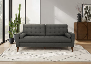 Celeste Dark Grey Fabric Sofa with 2 Pillows | Ortholuxe Home