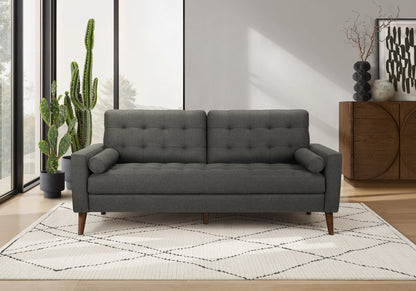Celeste Dark Grey Fabric Sofa with 2 Pillows | Ortholuxe Home