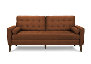 Celeste Rust Fabric Sofa with 2 Pillows | Ortholuxe Home - Photo 2
