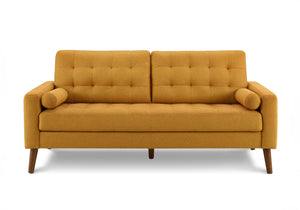Celeste Orange Fabric Sofa with 2 Pillows | Ortholuxe Home - Photo 2