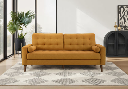 Celeste Orange Fabric Sofa with 2 Pillows | Ortholuxe Home