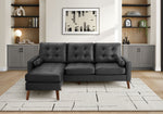 Dahlia Facing & Black PU Sofa Lounger with 2 Pillows | Ortholuxe Home