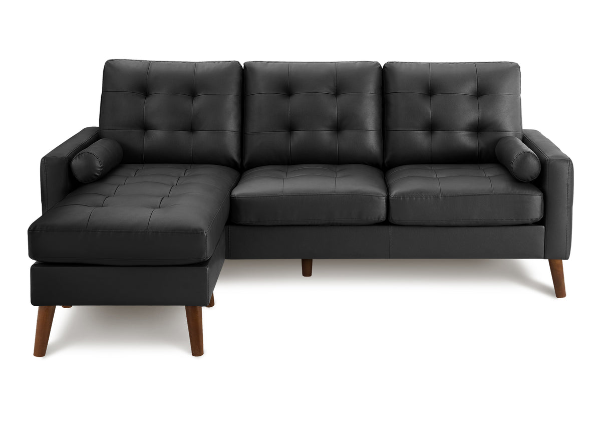 Dahlia Facing & Black PU Sofa Lounger with 2 Pillows | Ortholuxe Home - Photo 2