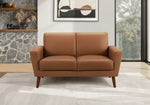Isla Cognac PU Love Seat | Ortholuxe Home
