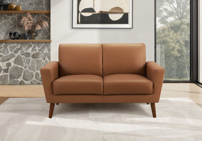 Isla Cognac PU Love Seat | Ortholuxe Home