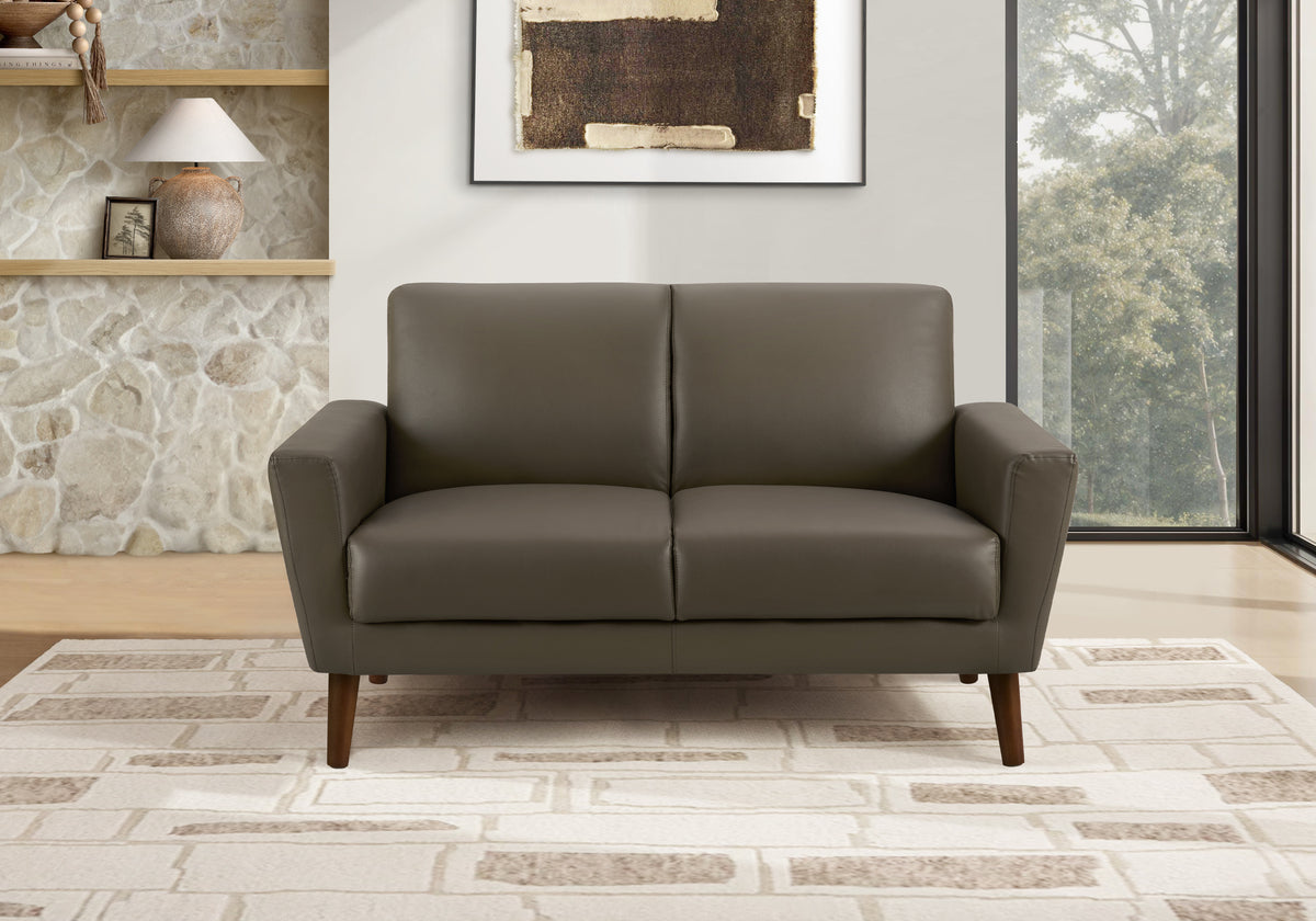 Juniper Brown PU Love Seat | Ortholuxe Home