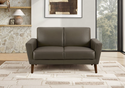 Juniper Brown PU Love Seat | Ortholuxe Home