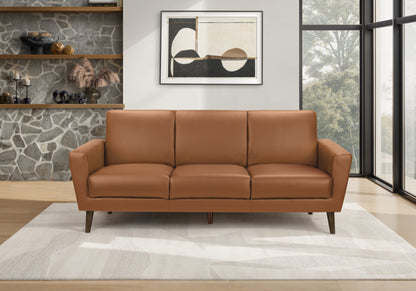 Lyra Cognac PU Sofa | Ortholuxe Home