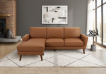 Odette Facing & Cognac PU Sofa Lounger | Ortholuxe Home