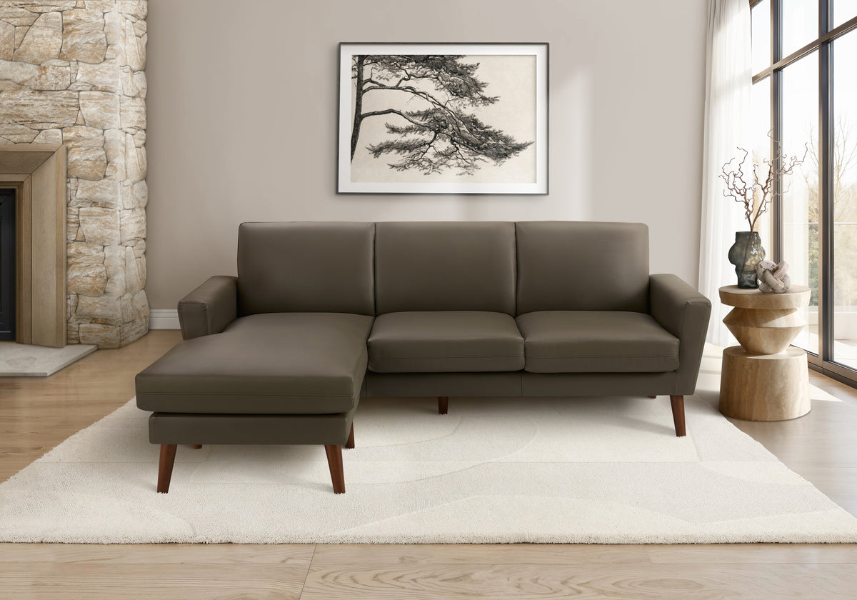 Paloma Facing & Brown PU Sofa Lounger | Ortholuxe Home