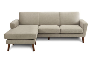 Quinn Facing & Light Brown Fabric Sofa Lounger | Ortholuxe Home - Photo 2