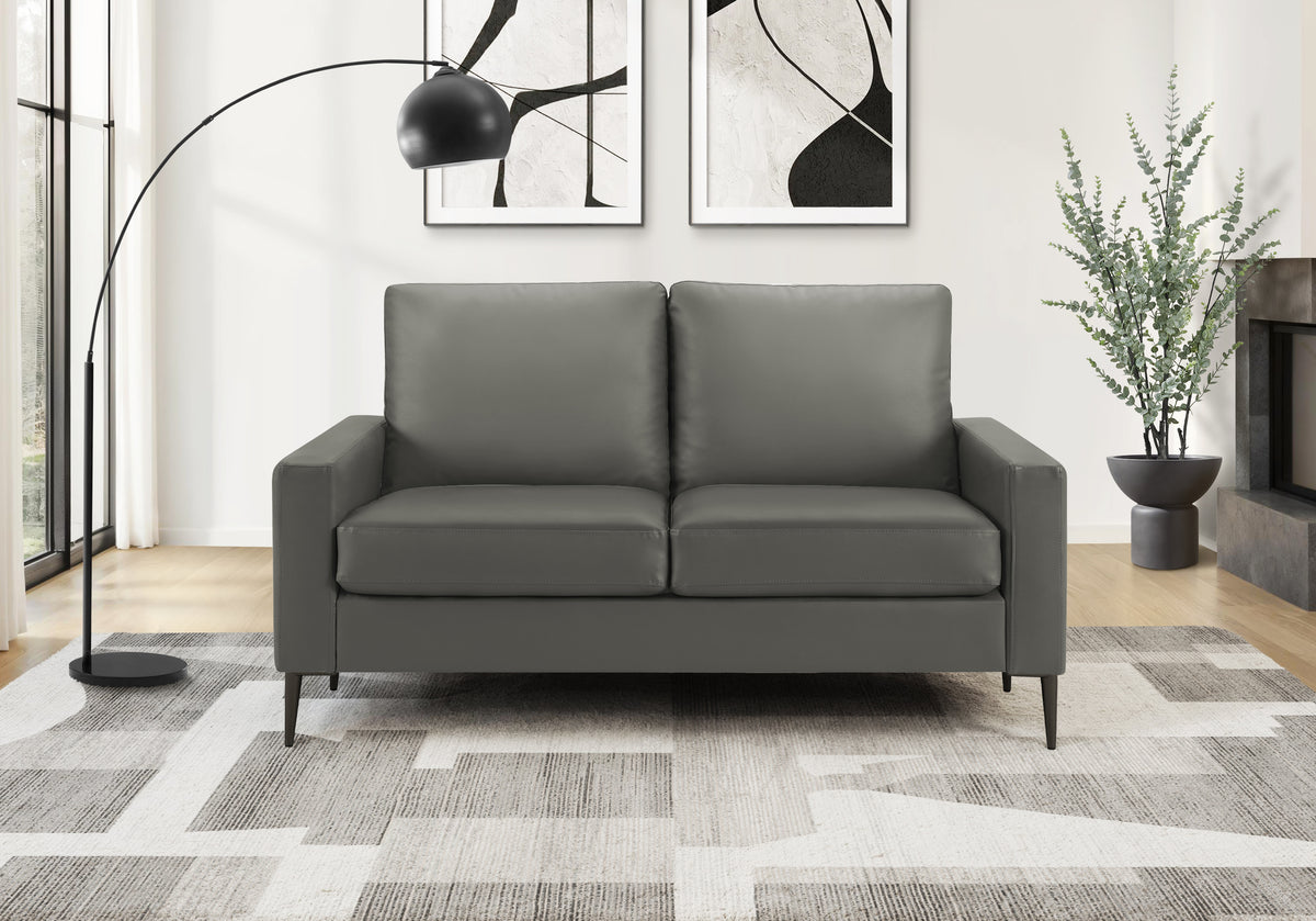 Talia Grey PU Love Seat | Ortholuxe Home