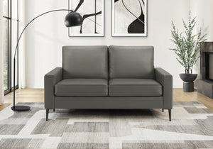 Talia Grey PU Love Seat | Ortholuxe Home