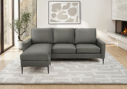 Alba Facing & Grey PU Sofa Lounger | Ortholuxe Home