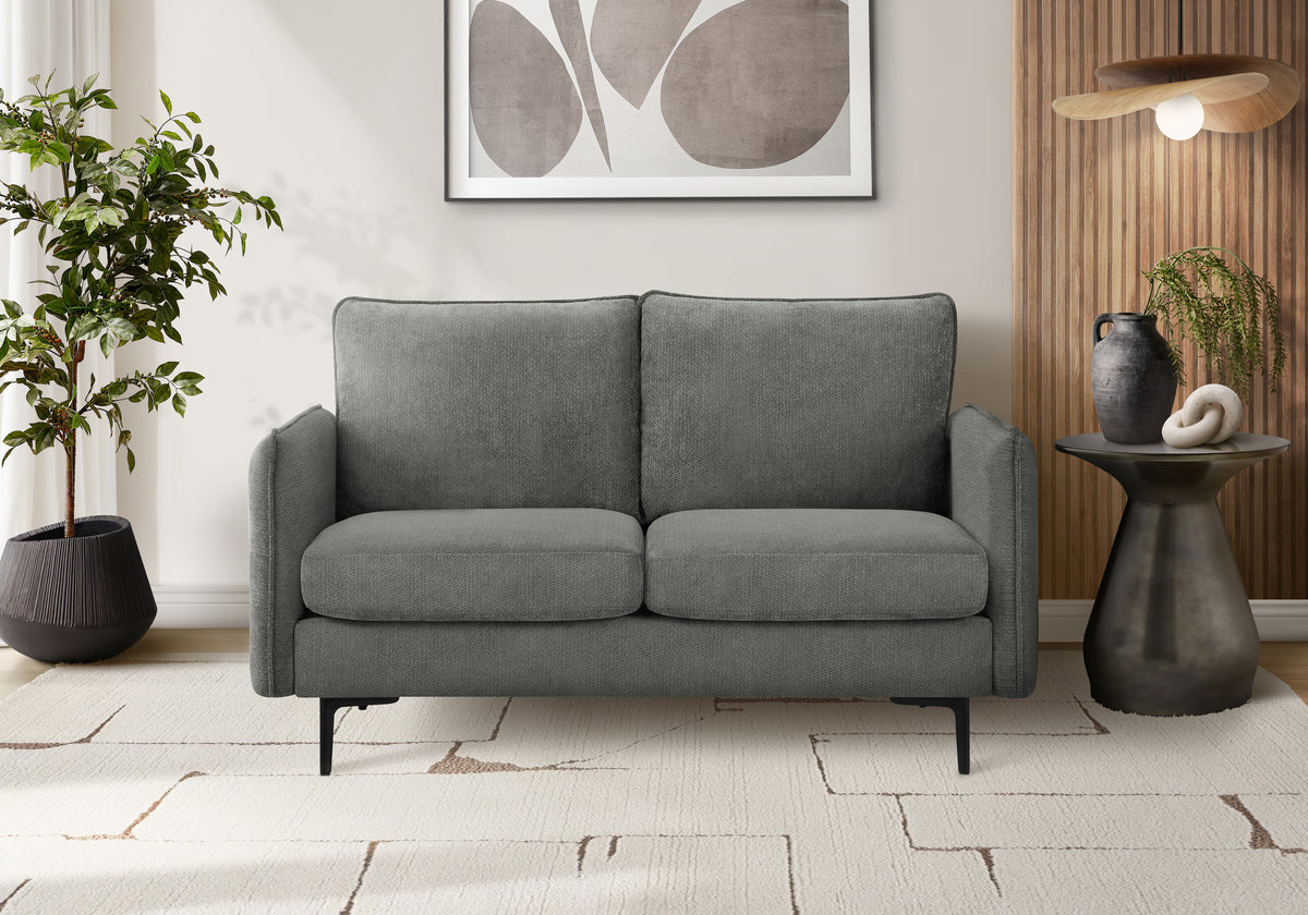 Delano Grey Fabric Love Seat | Ortholuxe Home