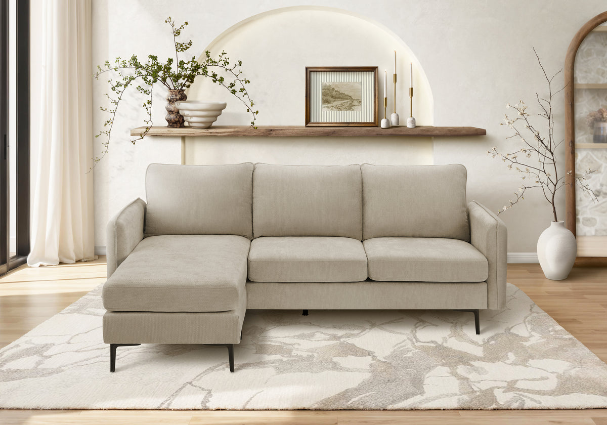 Florence Facing & Beige Fabric Sofa Lounger | Ortholuxe Home