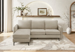 Florence Facing & Beige Fabric Sofa Lounger | Ortholuxe Home