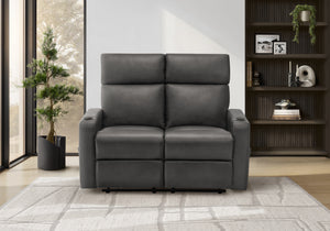 Ivory Grey PU Yanqing Reclining Love Seat | Ortholuxe Home