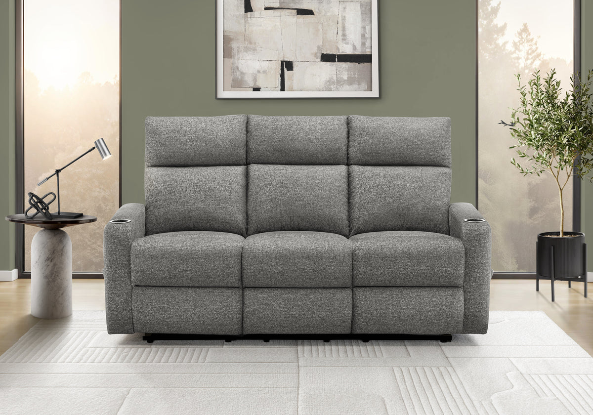 Jolie Grey Fabric Jialian Reclining Sofa | Ortholuxe Home